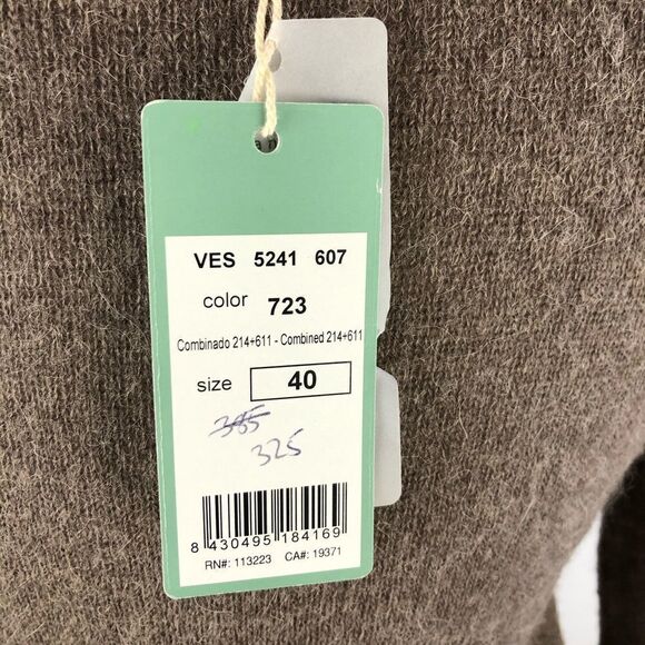 Hoss Tan Alpaca Sweater w Blue Print Silk Bottom - Picture 5 of 6